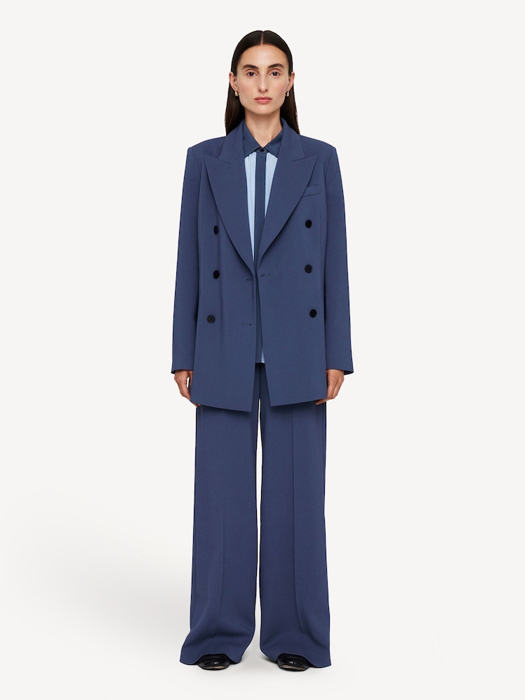 Joseph Blue Valery Comfort Cady Double Breasted Jacket - Image 2 of 6 Joseph Blue Valery Comfort Cady Double Breasted Jacket - Image 2 of 6