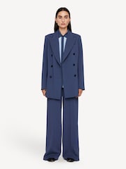 Joseph Blue Valery Comfort Cady Double Breasted Jacket - Image 3 of 6