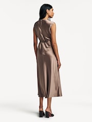Joseph Brown Garnier Silk Midi Dress - Image 2 of 4