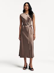 Joseph Brown Garnier Silk Midi Dress - Image 3 of 4