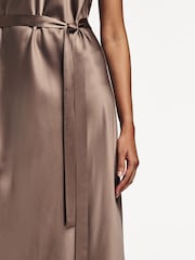 Joseph Brown Garnier Silk Midi Dress - Image 4 of 4