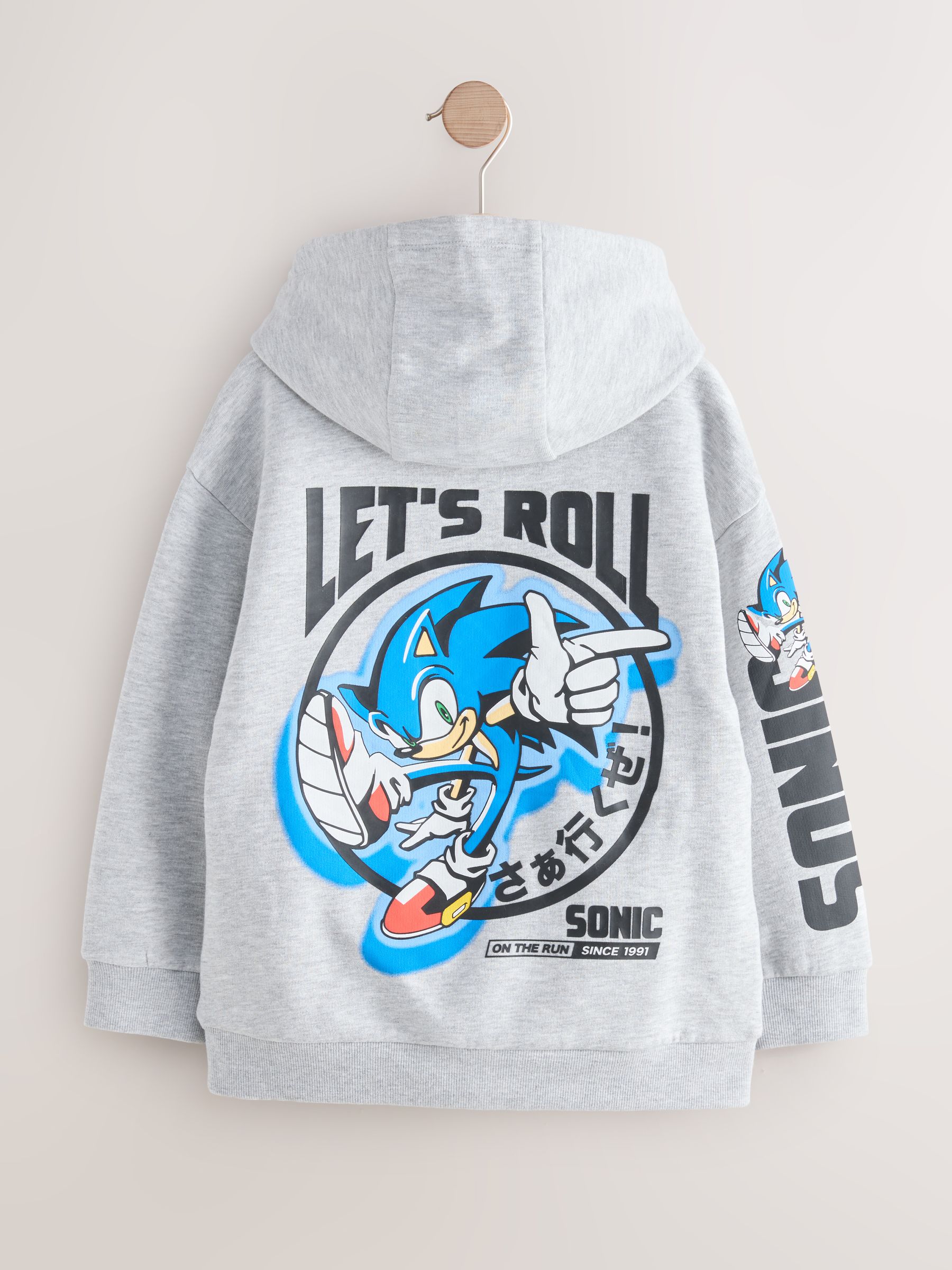 Buy Grey Sonic Hoodie with Back Print (3-16yrs) from Next USA