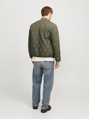 JACK & JONES Green Quilted Padded Bomber Jacket - Image 2 of 5