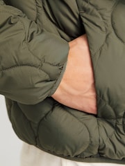 JACK & JONES Green Quilted Padded Bomber Jacket - Image 4 of 5