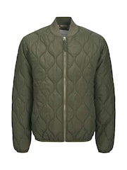 JACK & JONES Green Quilted Padded Bomber Jacket - Image 5 of 5