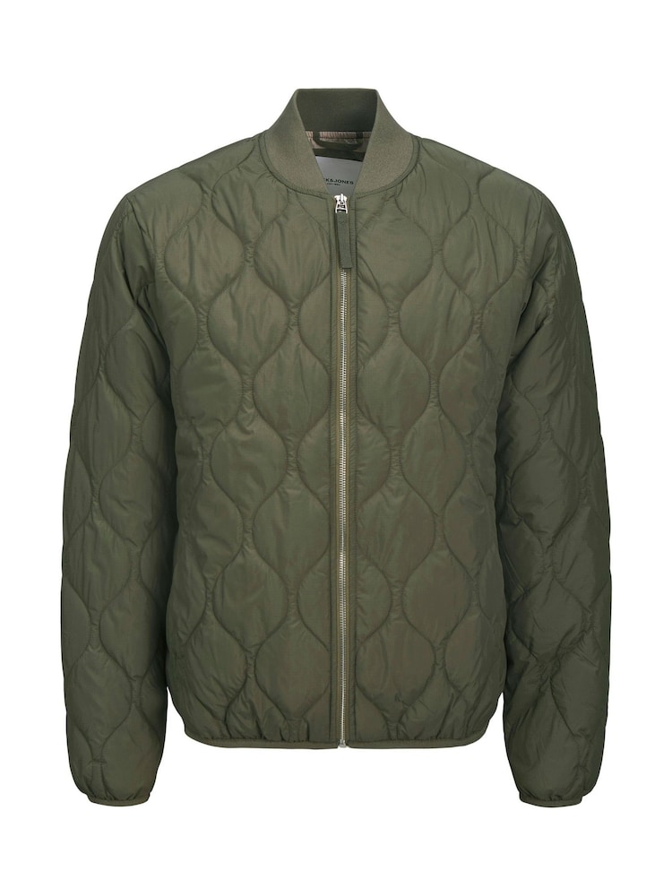 JACK & JONES Green Quilted Padded Bomber Jacket - Image 5 of 5