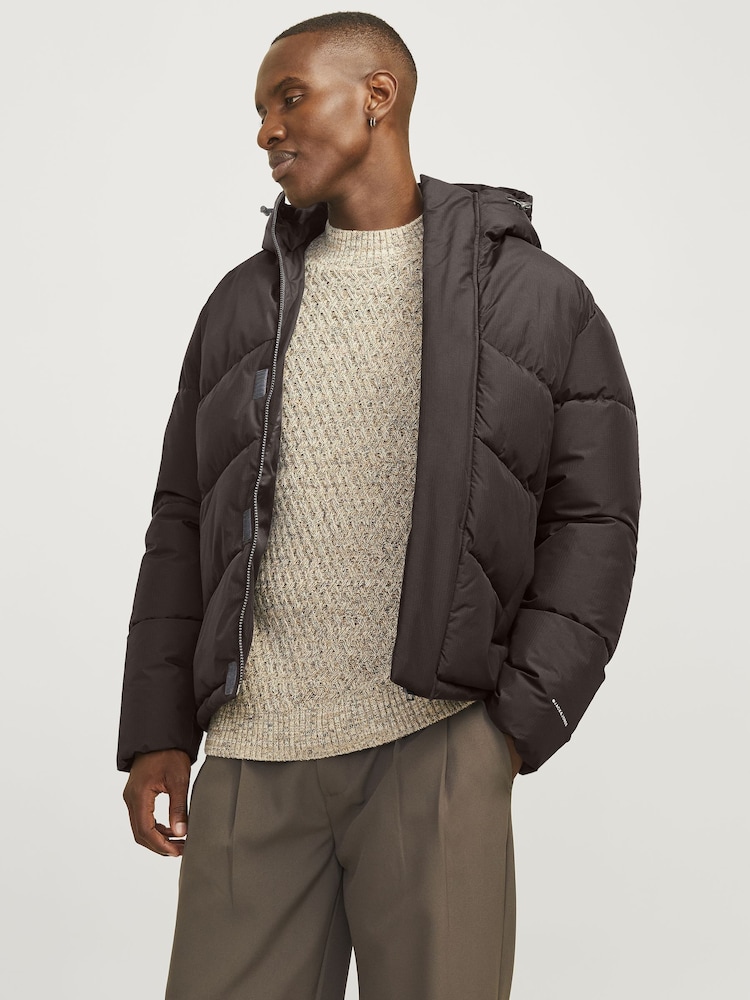 JACK & JONES Brown Puffer Jacket - Image 1 of 7