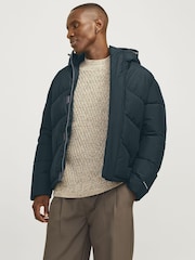 JACK & JONES Blue Puffer Jacket - Image 1 of 6