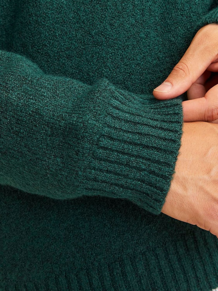 JACK & JONES Green Knitted Quarter Zip Jumper - Image 5 of 5 JACK & JONES Green Knitted Quarter Zip Jumper - Image 5 of 5