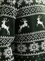 JACK & JONES Green Christmas Fairisle Crew Neck Knitted Jumper - Image 5 of 5