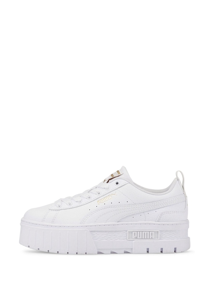 Puma White Youth Boys Mayze Leather Trainers - Image 2 of 6 Puma White Youth Boys Mayze Leather Trainers - Image 2 of 6