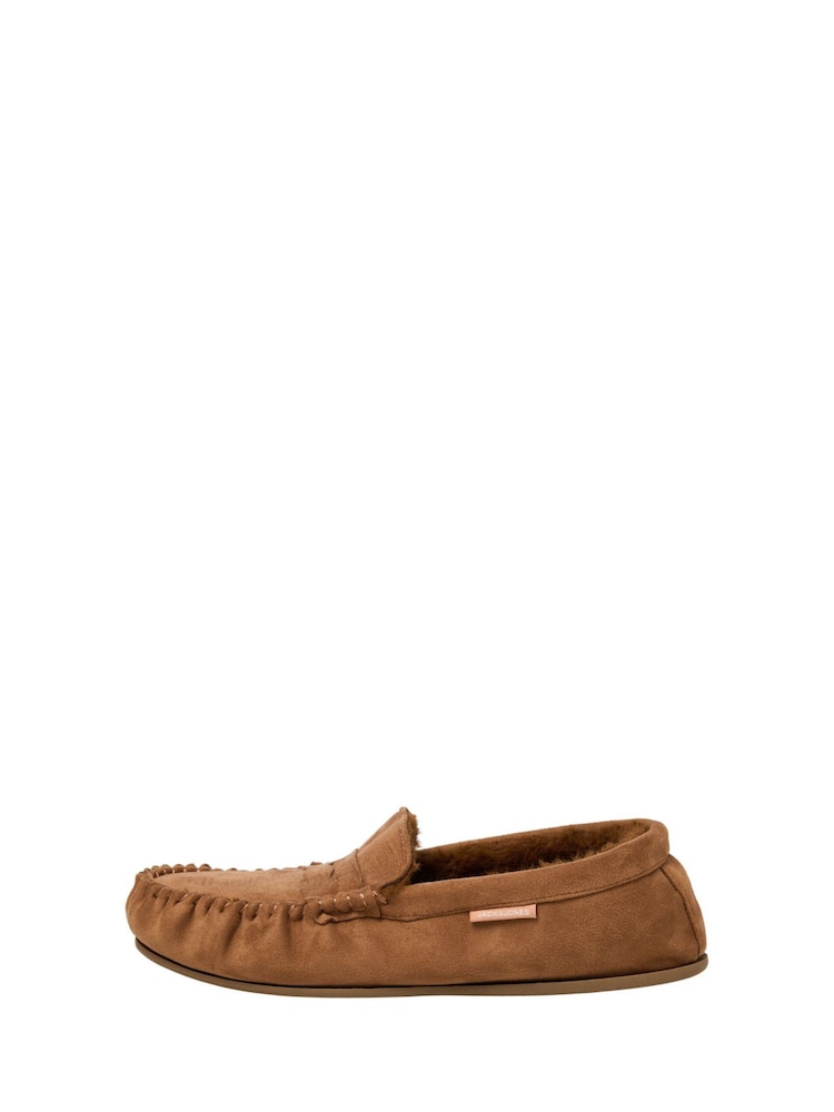 JACK & JONES Brown Moccasin Slippers - Image 1 of 6