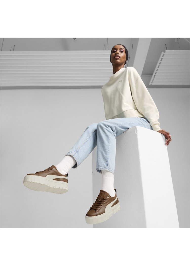 Puma Brown Womens Mayze Luxe Trainers - Image 2 of 6