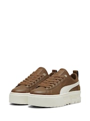 Puma Brown Womens Mayze Luxe Trainers - Image 4 of 6