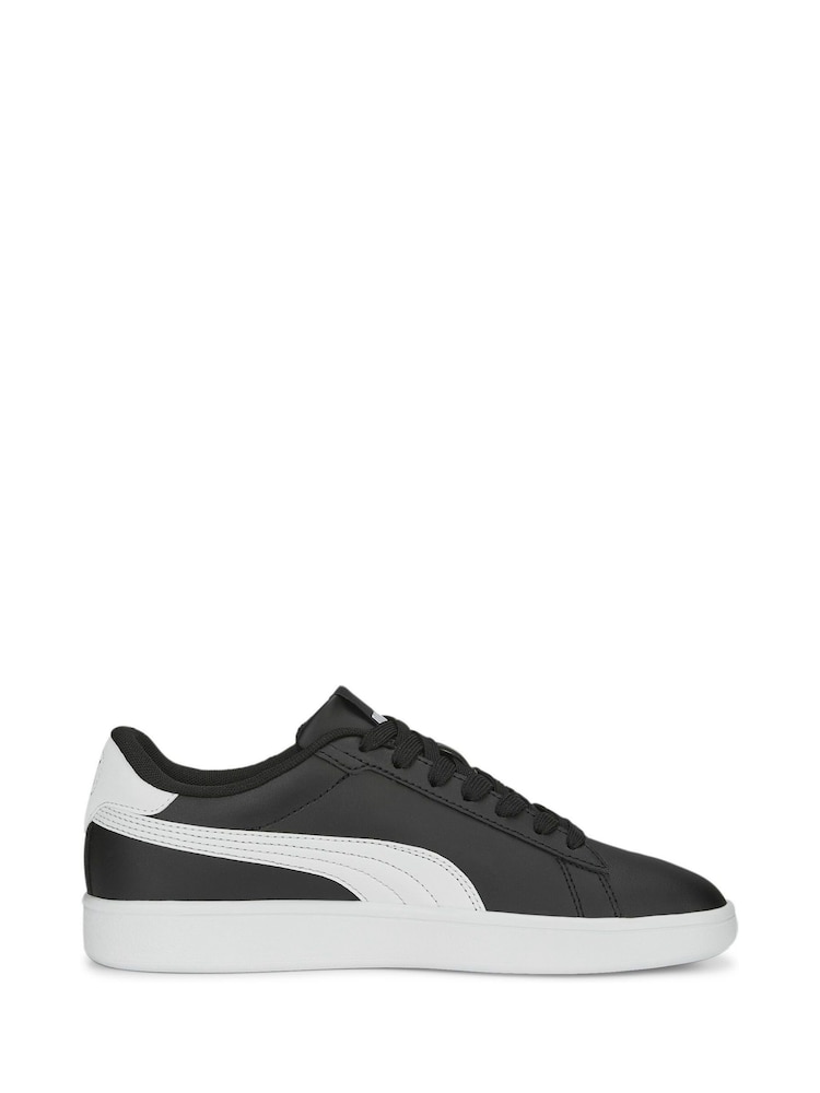 Puma Black Chrome Smash 3.0 Leather Youth Trainers - Image 1 of 6