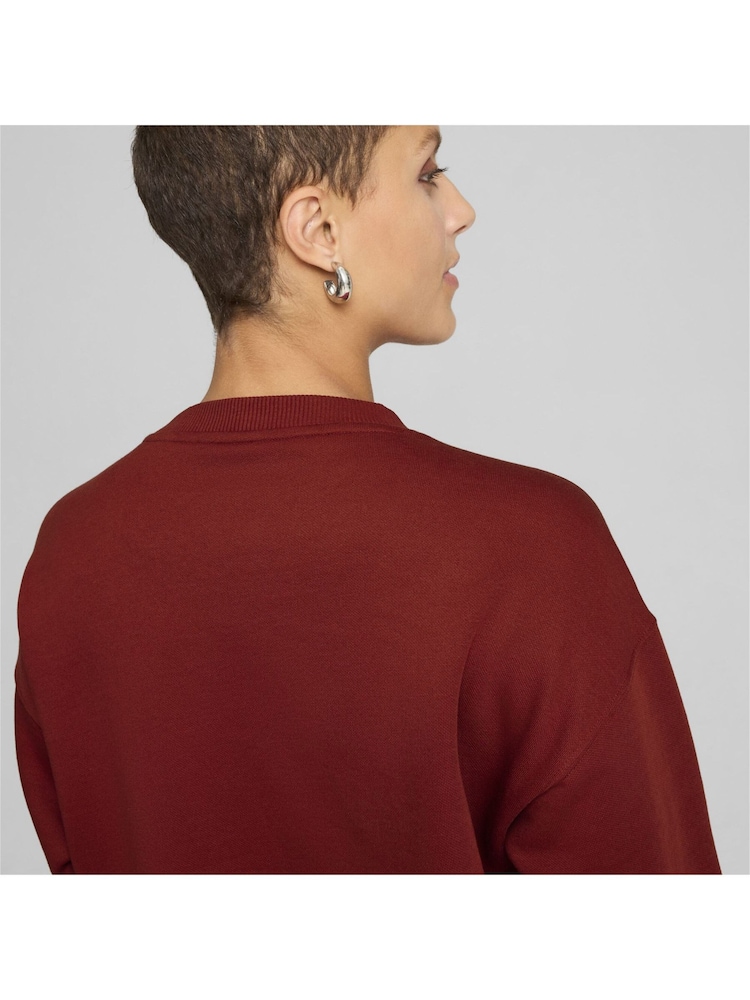 Puma Red Womens Squad Full Length Crewneck Sweatshirt - Image 6 of 6
