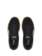 Negro - Puma Womens Smash Platform V3 Suede Sneakers Trainers - Imagen 5 de 6