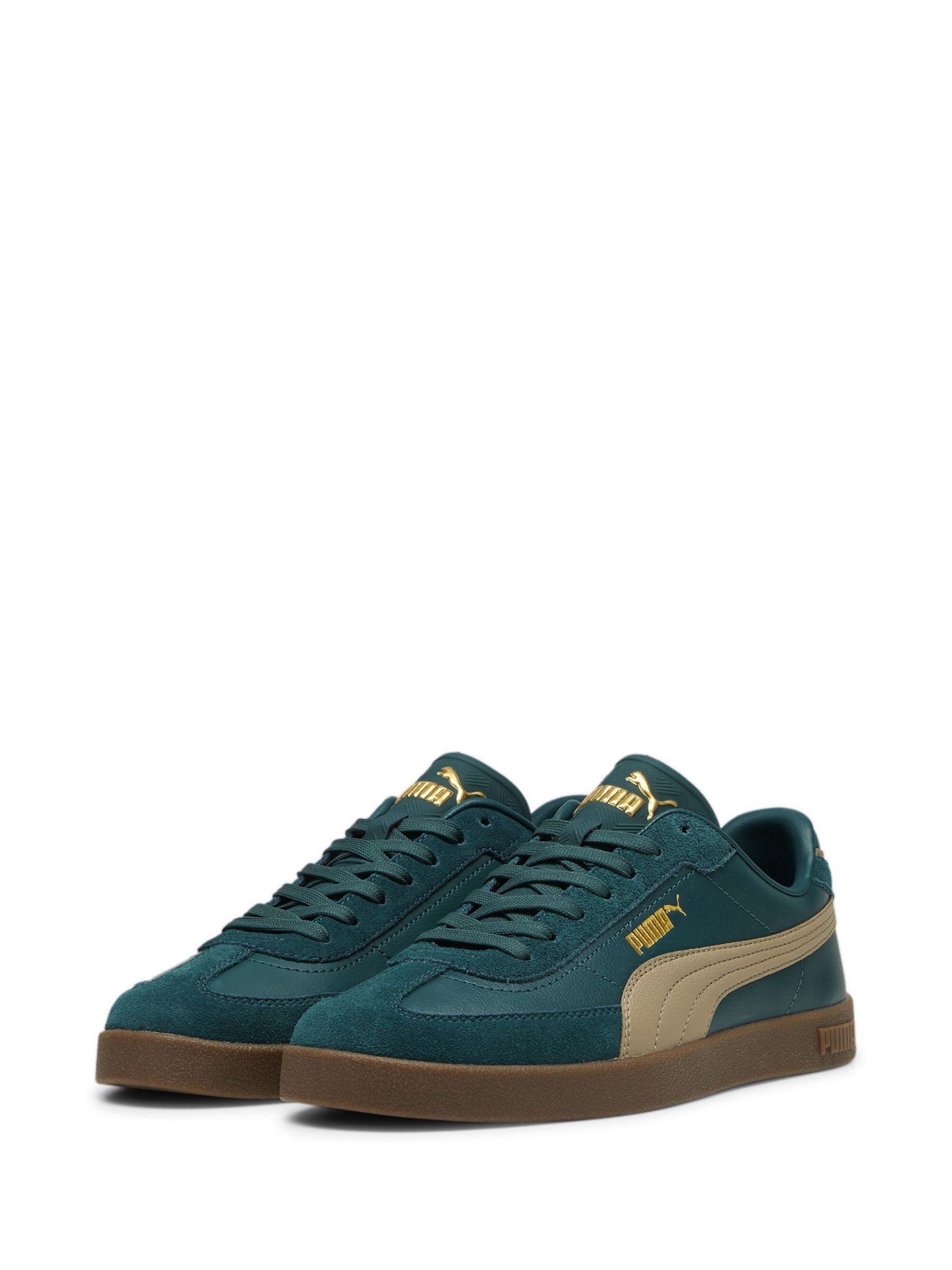 Buy Puma Green Mens Club II Era Sneakers Trainers from the