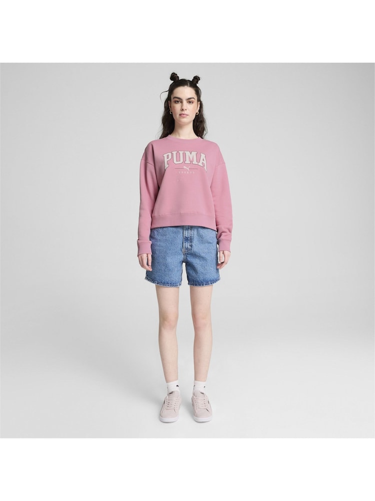 Puma Pink Womens Squad Full Length Crewneck Sweatshirt - Image 2 of 6
