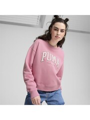 Puma Pink Womens Squad Full Length Crewneck Sweatshirt - Image 3 of 6