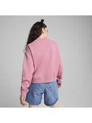 Puma Pink Womens Squad Full Length Crewneck Sweatshirt - Image 4 of 6