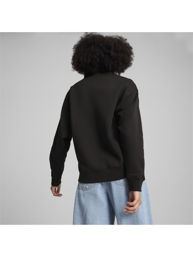 Puma Black Grey Womens SQUAD Quarter Zip Sweatshirt - Image 2 of 6