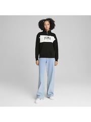 Puma Black Grey Womens SQUAD Quarter Zip Sweatshirt - Image 4 of 6
