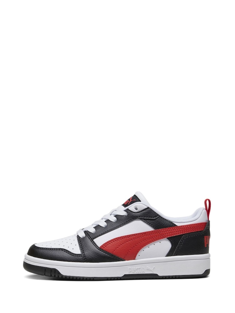 Puma White Youth Boys Rebound V6 Lo Sneakers Trainers - Image 2 of 6