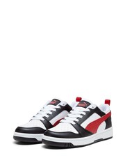 Puma White Youth Boys Rebound V6 Lo Sneakers Trainers - Image 3 of 6