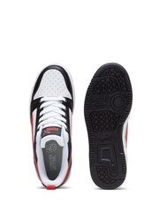 Puma White Youth Boys Rebound V6 Lo Sneakers Trainers - Image 4 of 6