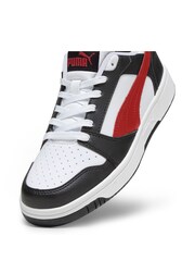 Puma White Youth Boys Rebound V6 Lo Sneakers Trainers - Image 6 of 6