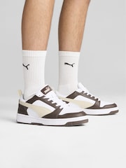 Puma Brown Mens Rebound V6 Low Sneakers Trainers - Image 1 of 1