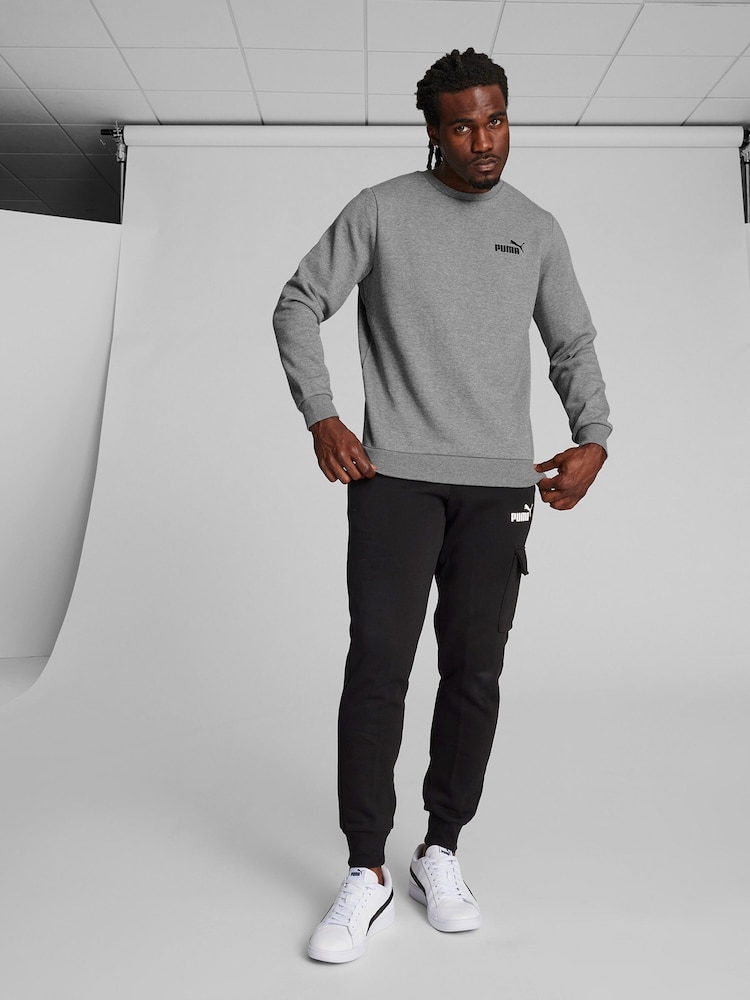 Puma Grey Mens Essentials Small Logo Crew Neck Sweatshirt - Image 1 of 7