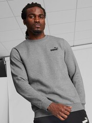 Puma Grey Mens Essentials Small Logo Crew Neck Sweatshirt - Image 2 of 7