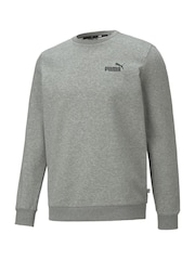 Puma Grey Mens Essentials Small Logo Crew Neck Sweatshirt - Image 6 of 7