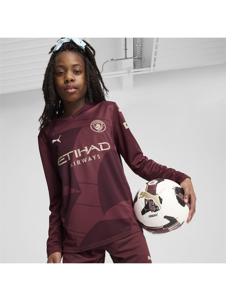 Puma Red Youth Boys Manchester City 24/25 Third Long Sleeve Jersey - Image 1 of 6