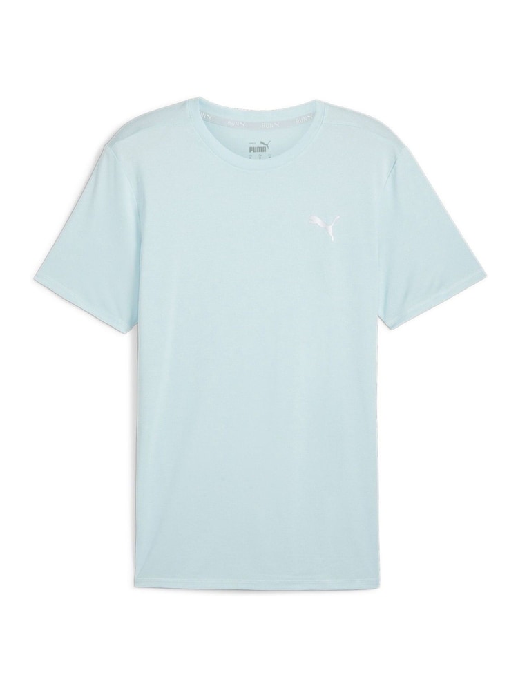 Puma Blue Mens Run Favourite Heather Running T-Shirt - Image 1 of 2