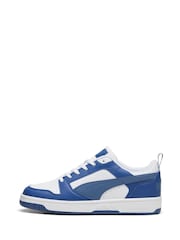 Puma Blue Mens Rebound V6 Low Sneakers Trainers - Image 2 of 5