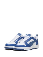 Puma Blue Mens Rebound V6 Low Sneakers Trainers - Image 3 of 5