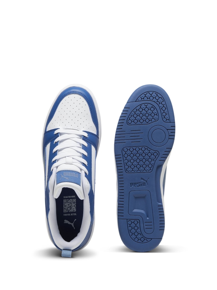 Puma Blue Mens Rebound V6 Low Sneakers Trainers - Image 4 of 5