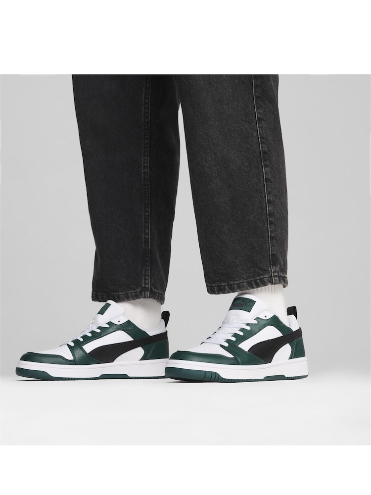 Puma White Mens Rebound V6 Low Sneakers Trainers - Image 1 of 6