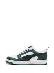 Puma White Mens Rebound V6 Low Sneakers Trainers - Image 3 of 6