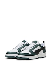 Puma White Mens Rebound V6 Low Sneakers Trainers - Image 4 of 6
