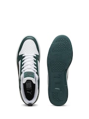 Puma White Mens Rebound V6 Low Sneakers Trainers - Image 5 of 6