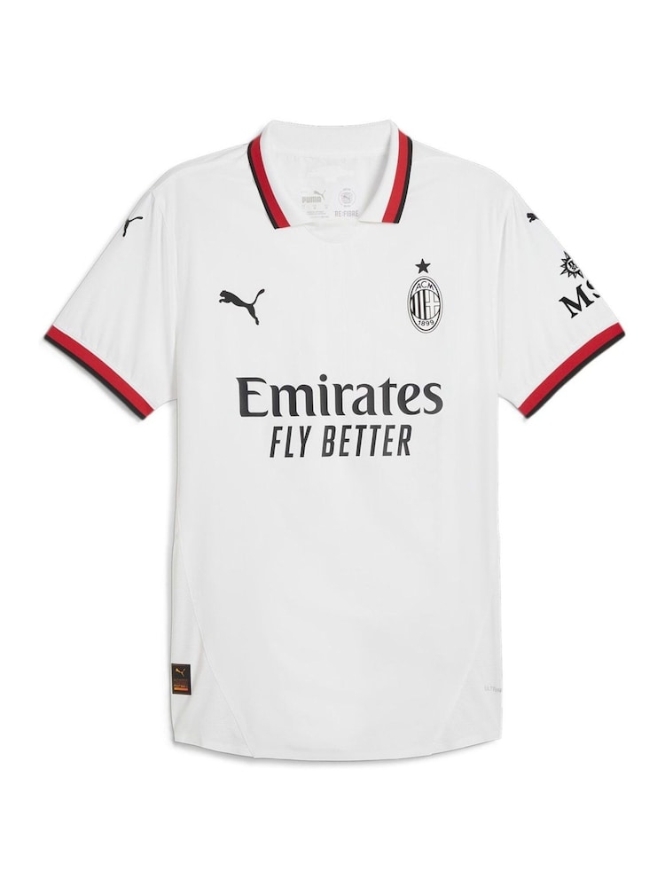 Puma White Mens AC Milan 24/25 Authentic Away Jersey - Image 6 of 6