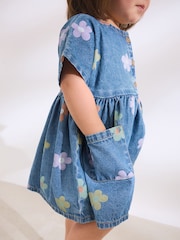 Denim Flower Relaxed Summer Dress (3mths-8yrs) - Image 3 of 7