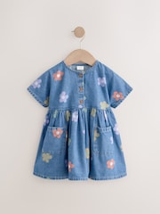Denim Flower Relaxed Summer Dress (3mths-8yrs) - Image 4 of 7