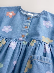 Denim Flower Relaxed Summer Dress (3mths-8yrs) - Image 6 of 7