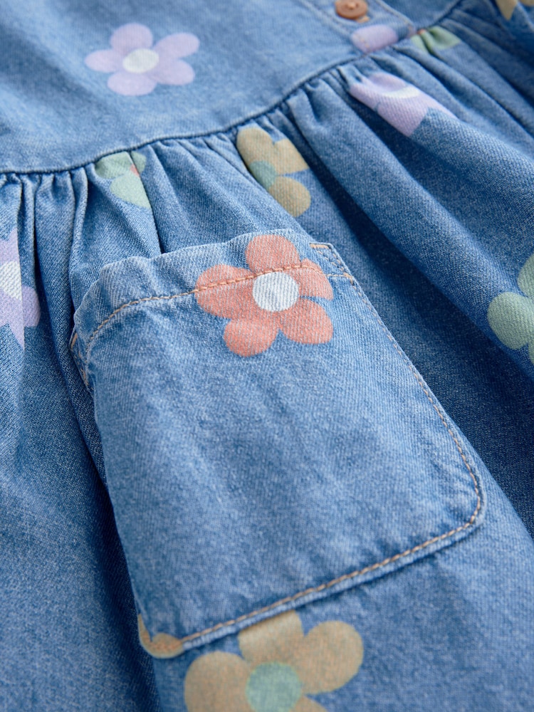 Denim Flower Relaxed Summer Dress (3mths-8yrs) - Image 7 of 7