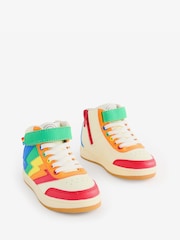 Little Bird by Jools Oliver Multi Lightening Rainbow Star Hi-Top Trainers - Image 2 of 5
